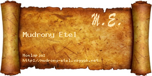 Mudrony Etel névjegykártya